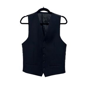 The Kooples Black Men’s Suit Vest Waistcoat Size 46 100% Wool Wedding Party